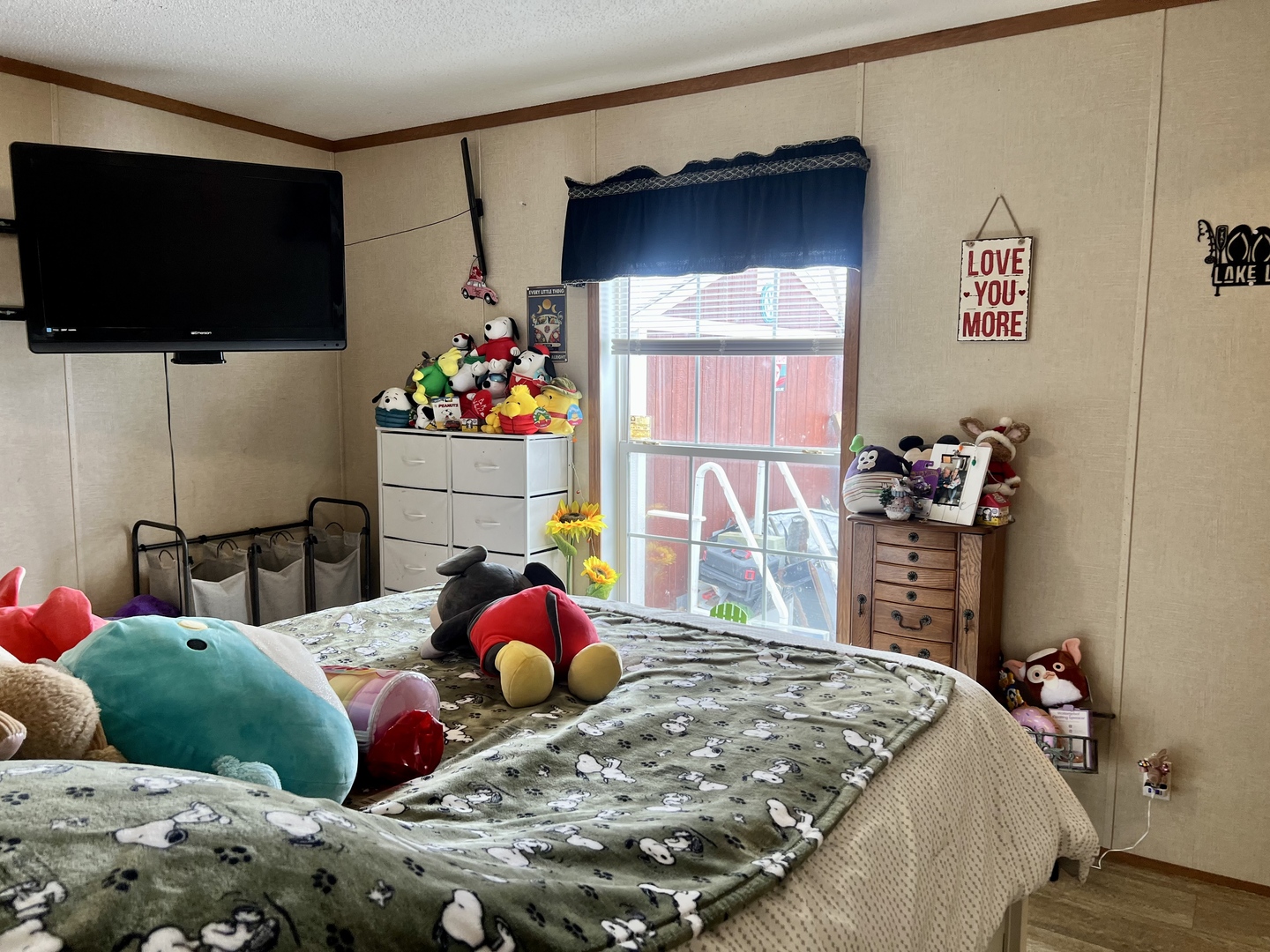 27 Lakeview Road Gays, IL 61928 - Photo 18 of 26 a bedroom with a bed and a flat screen tv