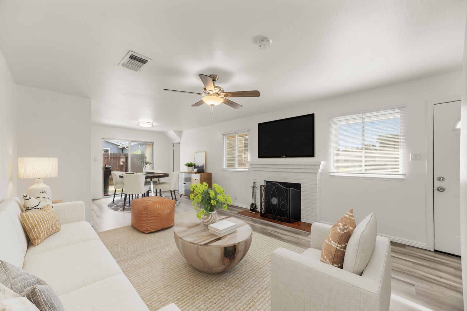 10513 Spaulding Way Rancho Cordova, CA 95670 - Photo 4 of 31 Virtually Staged LIving Room with Fireplace