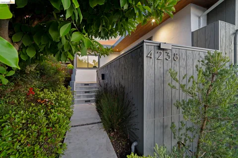 a backyard of a house with lots of green space