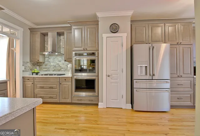 a balcony with wooden floor and fence