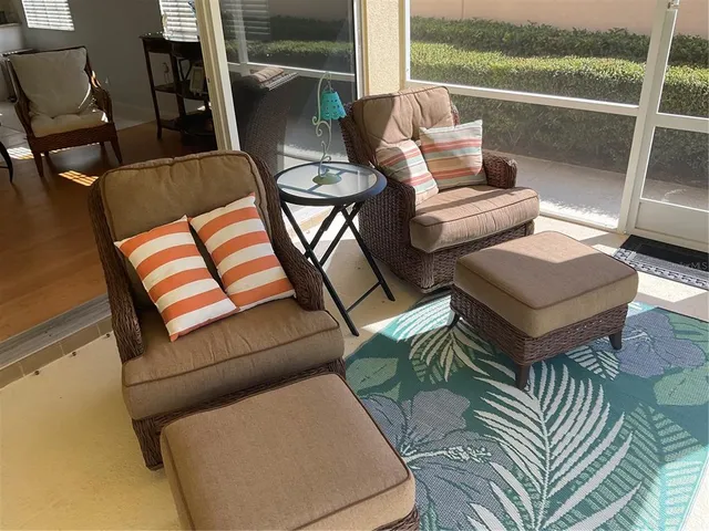 a view of a garden with a lake