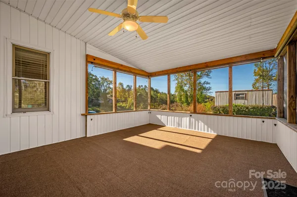 a living room with a large window