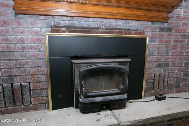 a close view of a fireplace