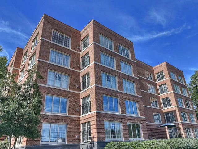 a front view of a multi story building