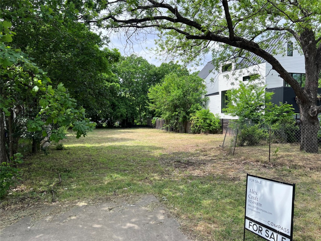 a view of backyard with green space
