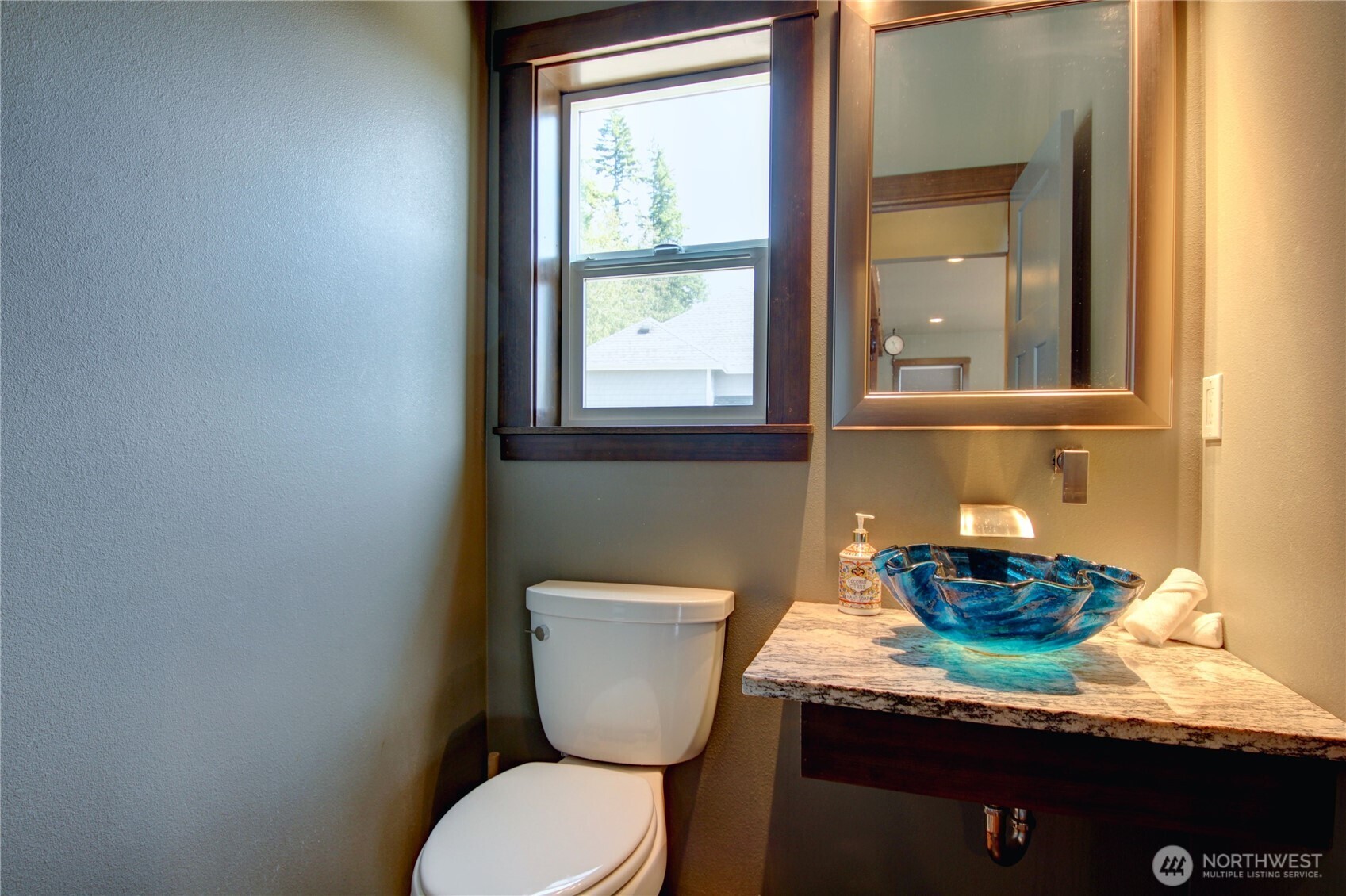 426 Longtime Lane Sedro-Woolley, WA 98284 - Photo 11 of 28 a bathroom with a granite countertop toilet and a sink