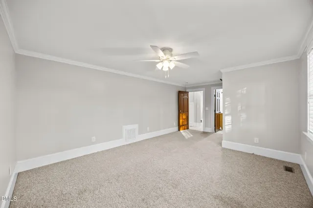 a view of a room with racks on the wall