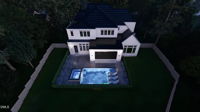 an aerial view of a house