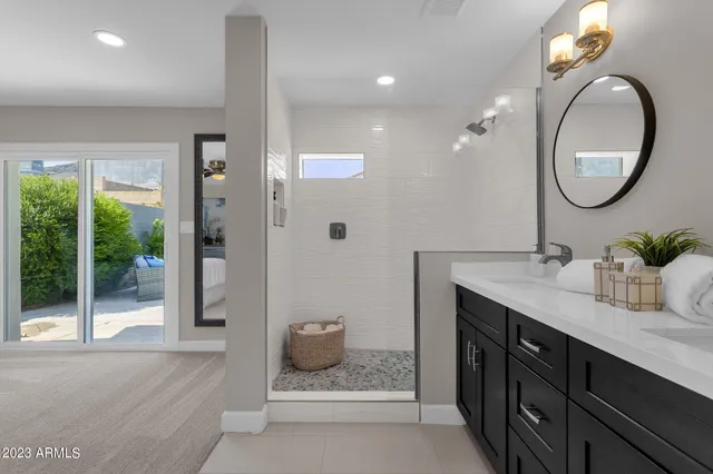 a view of a house with swimming pool and porch