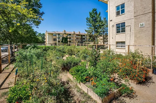 a front view of a multi story building with yard