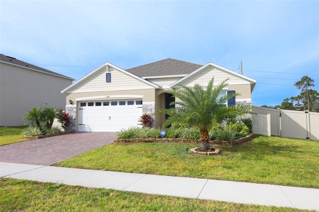 a view of a house with garden