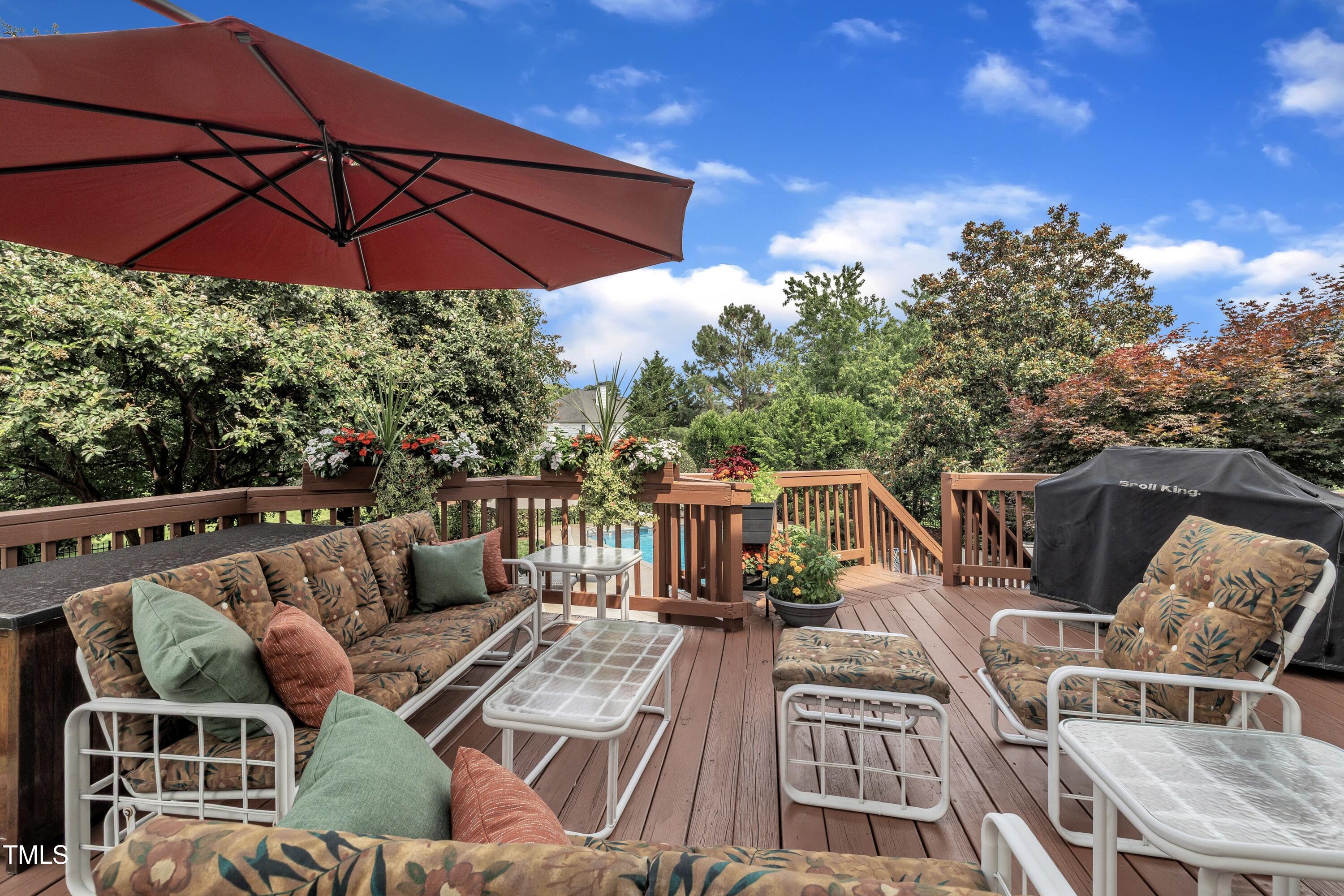 12412 Mayhurst Place Raleigh, NC 27614 - Photo 32 of 38 Delightful deck off kitchen overlooking pool