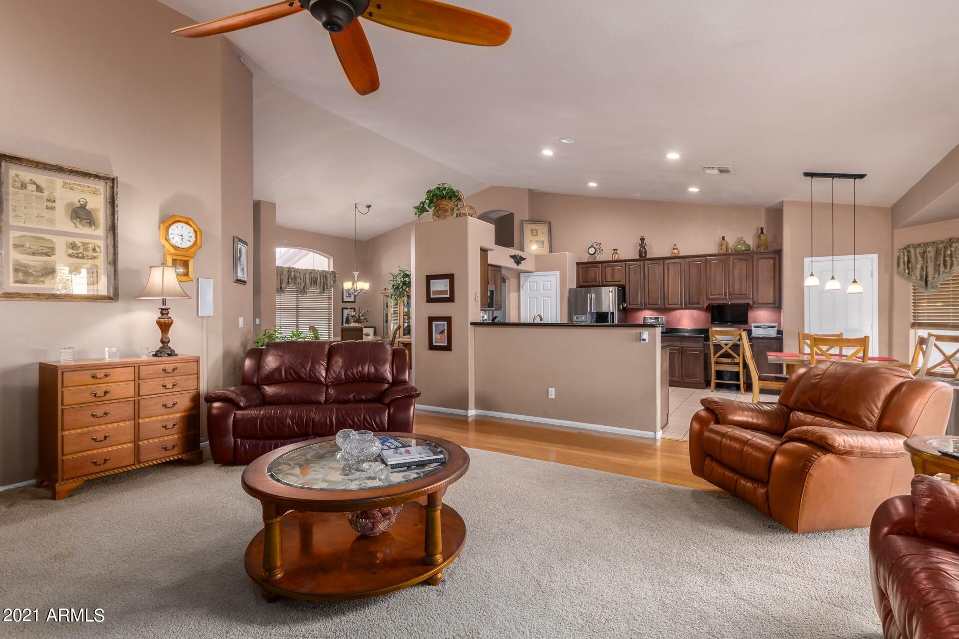 216 West Smoke Tree Road Gilbert, AZ 85233 - Photo 11 of 55 Spacious Great Room w/ Vaulted Ceilings