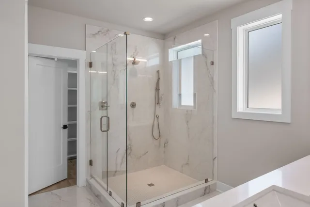 a bathroom with a shower