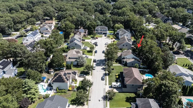 an aerial view of multiple house
