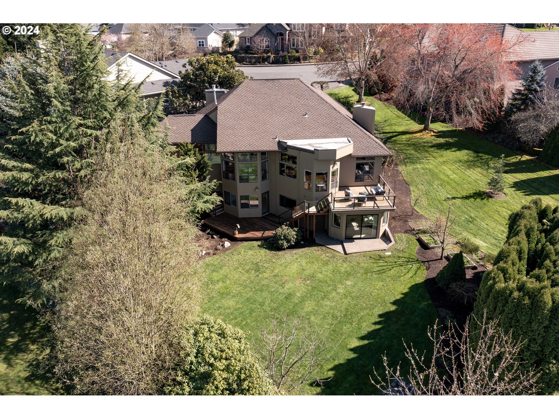 7179 Southwest Arranmore Way Portland, OR 97223 - Photo 45 of 48 a aerial view of a house with garden space and sitting area