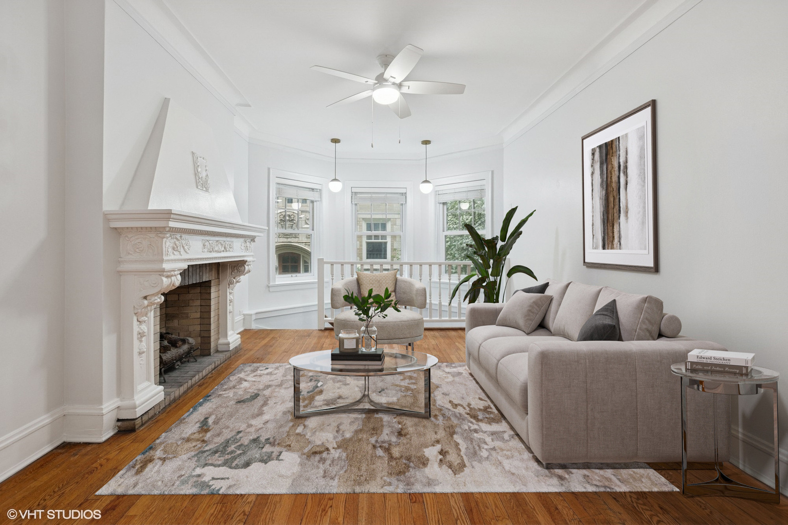 534 West Brompton Avenue, Unit 1N Chicago, IL 60657 - Photo 3 of 20 a living room with furniture fireplace and window