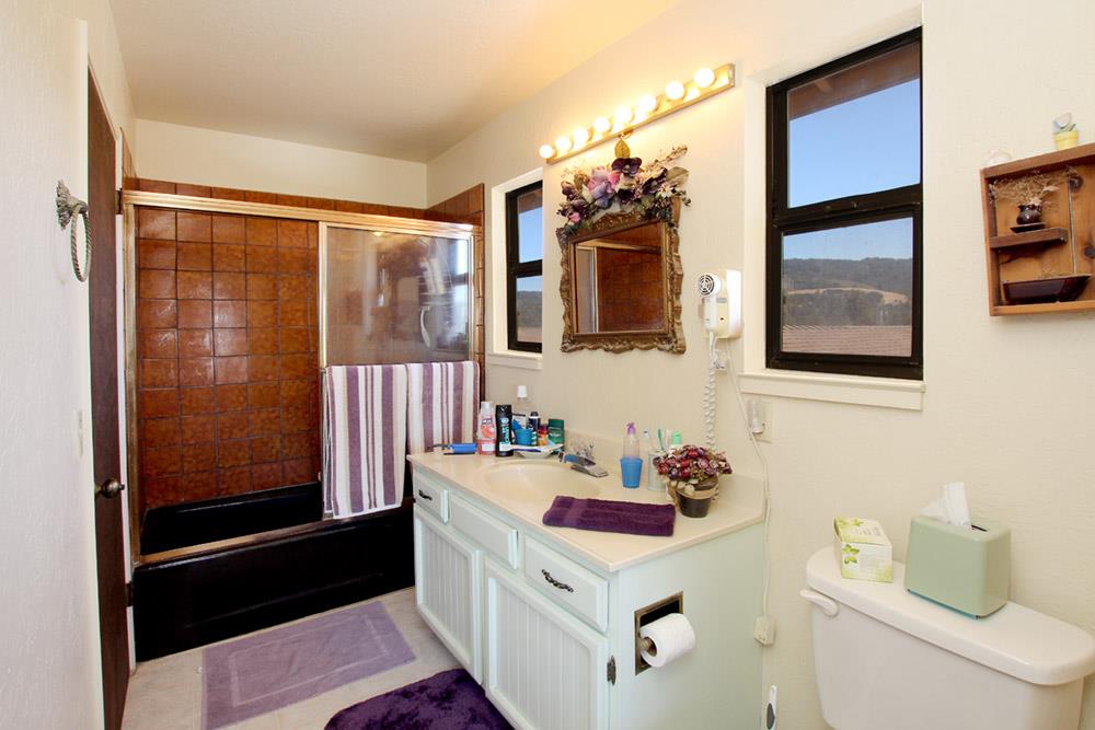 53 Valley View Road Watsonville, CA 95076 - Photo 9 of 38 a bathroom with a sink a toilet and shower