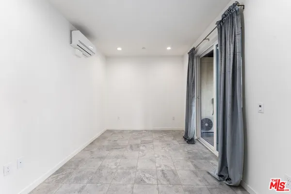 an empty room with closet