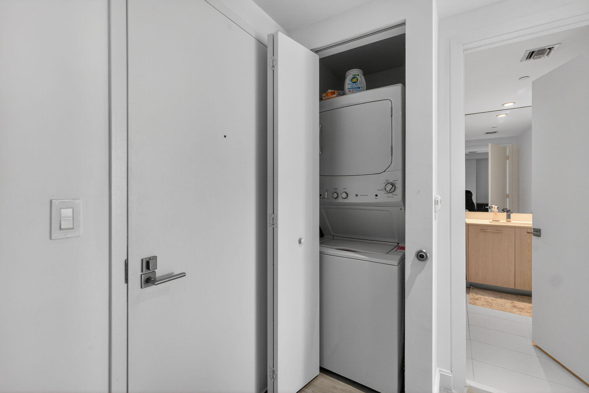 55 Southwest 9th Street, Unit 3704 Miami, FL 33130 - Photo 18 of 53 a bathroom with a shower and a sink