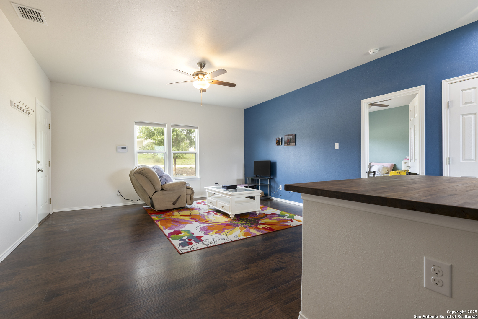 421 Cimarron Spring Branch, TX 78070 - Photo 8 of 29 a living room with furniture and a large window