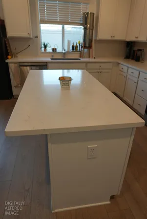 a close view of sink and stove