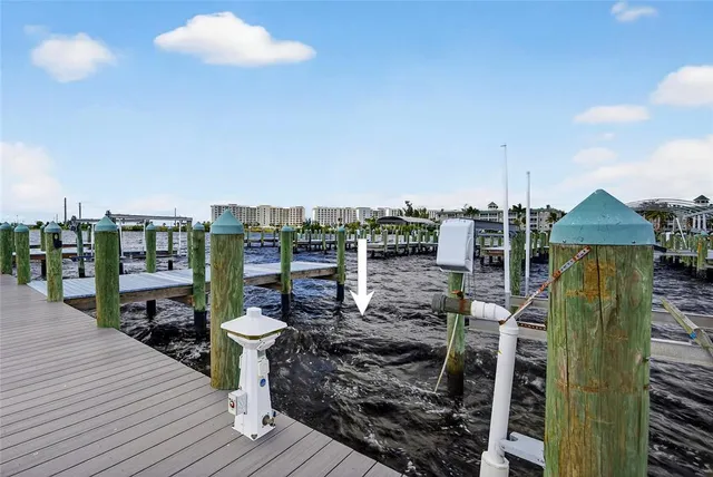 a view of a balcony with wooden floor
