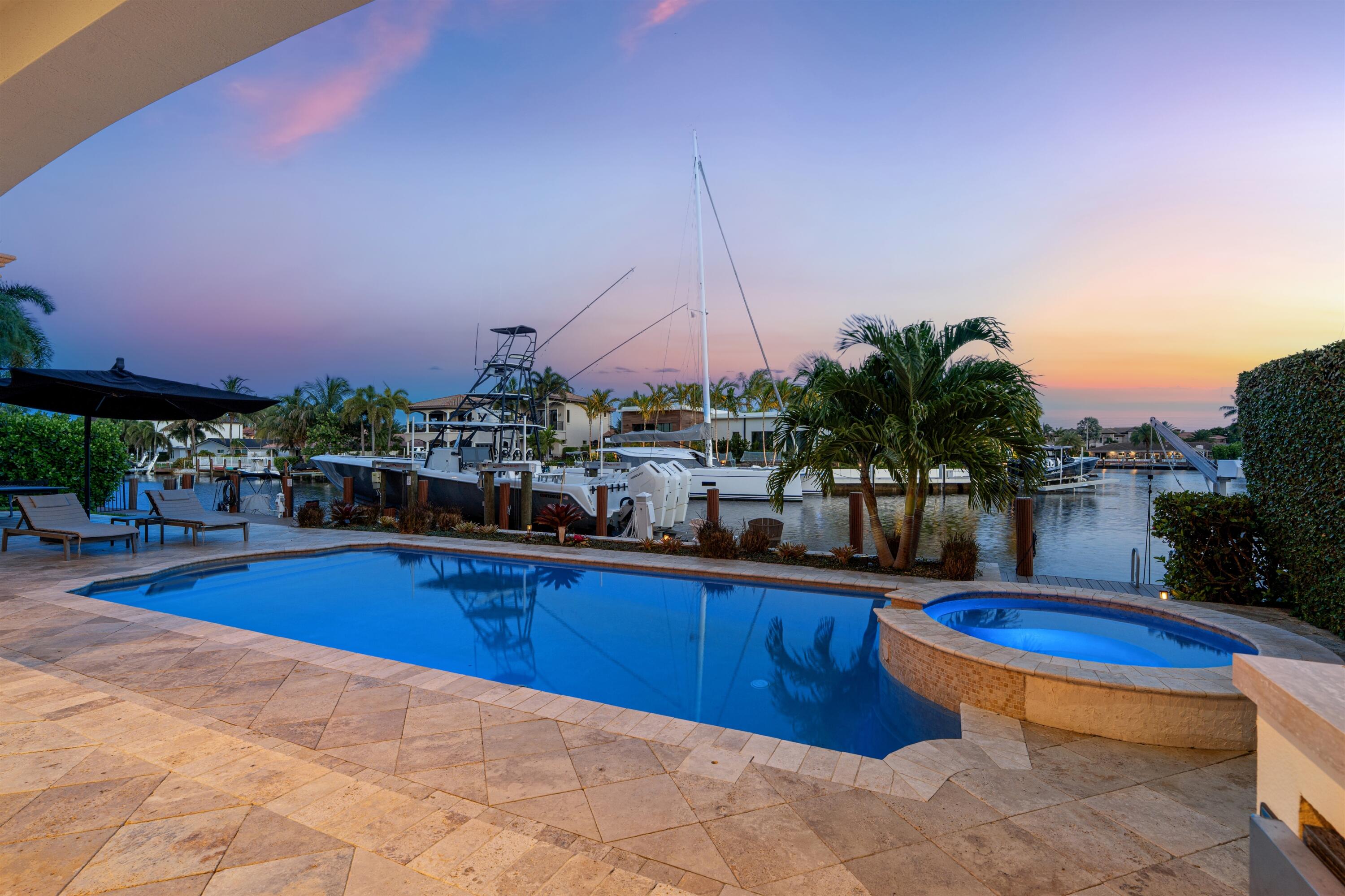 2320 Northeast 34th Court Lighthouse Point, FL 33064 - Photo 44 of 60 POOL_ANGLE_LEFT_SUNSET