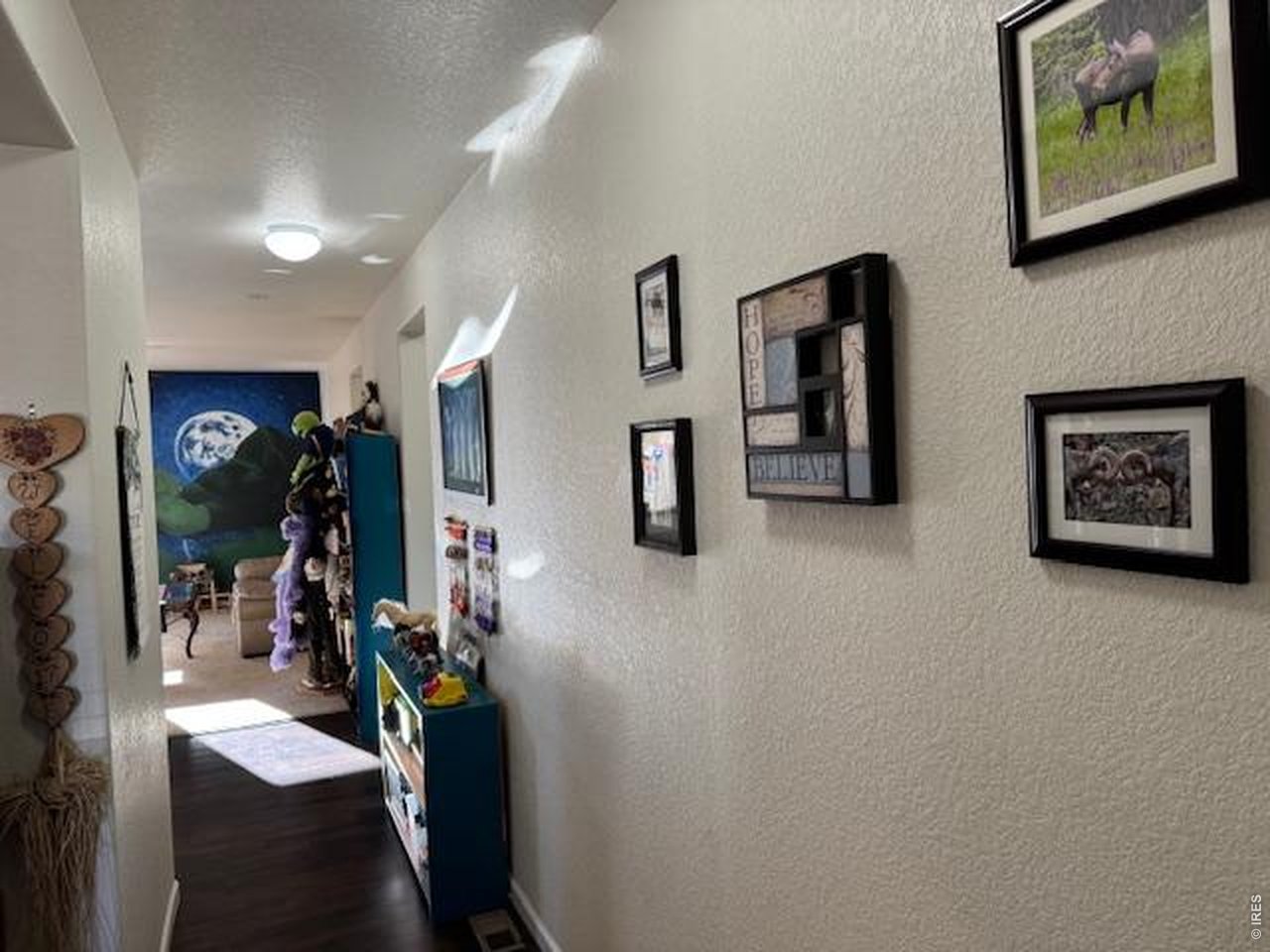 2865 Big Thunder Road Berthoud, CO 80513 - Photo 5 of 35 a view of a hallway with paintings on the wall