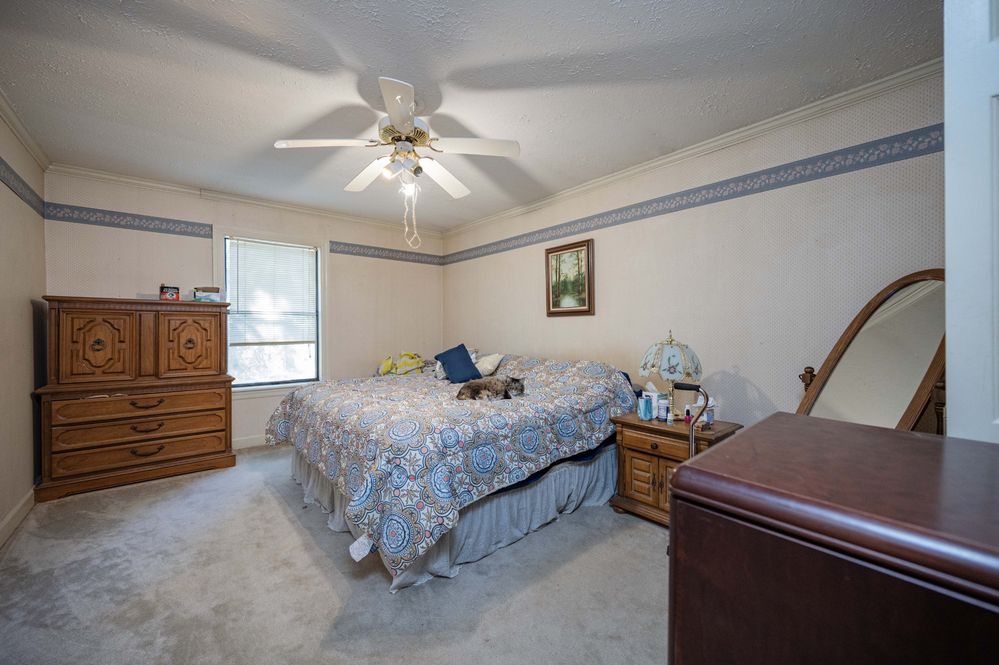 145 Crenshaw Road Bethpage, TN 37022 - Photo 18 of 44 a bedroom with a bed and a chandelier