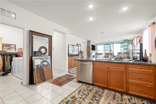 a room with storage and a shelf