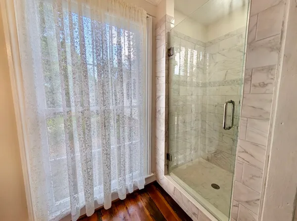 a bathroom with a shower