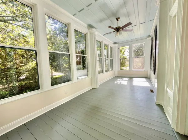 a view of a garden from a windows
