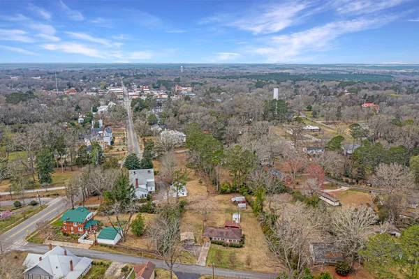 an aerial view of a city