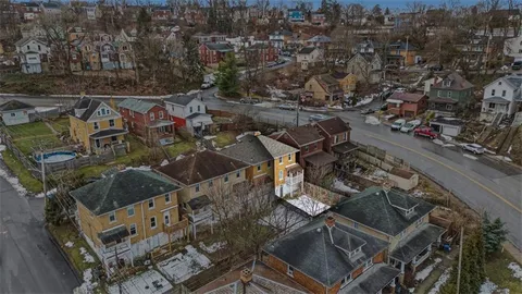 an aerial view of a city