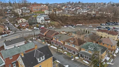 an aerial view of a city