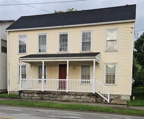 a front view of a house
