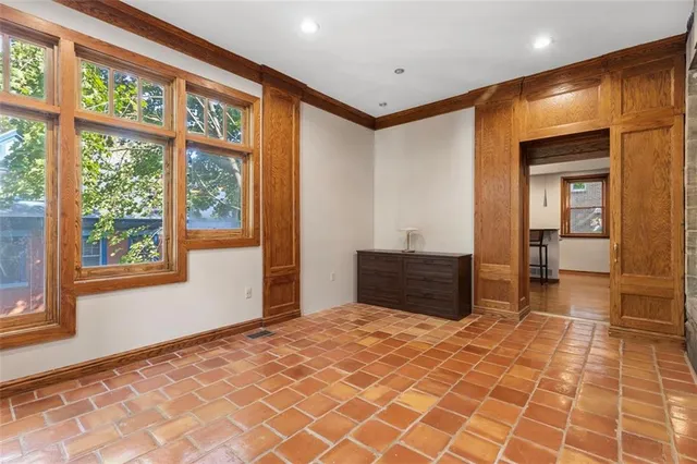 a view of a hallway with window