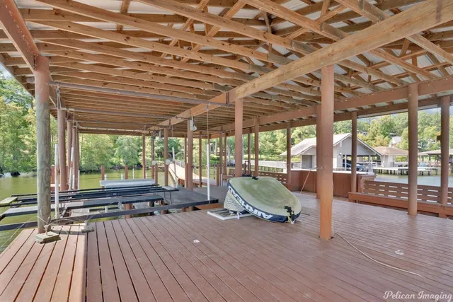 a view of a patio with swimming pool