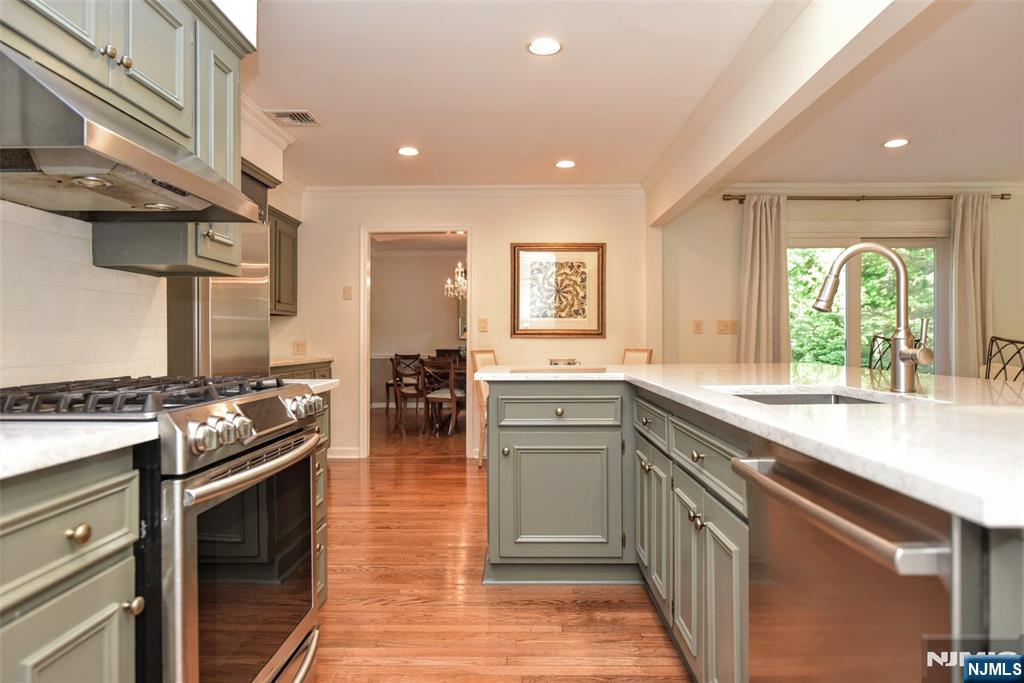 60 Dimmig Road Upper Saddle River, NJ 07458 - Photo 19 of 40 a kitchen with stainless steel appliances granite countertop a stove and a sink