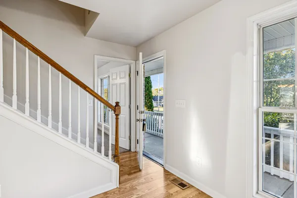a view of an entryway with staircase