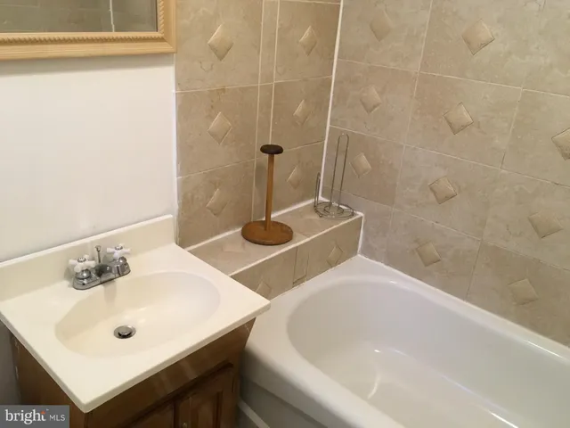 a bathroom with a bathtub