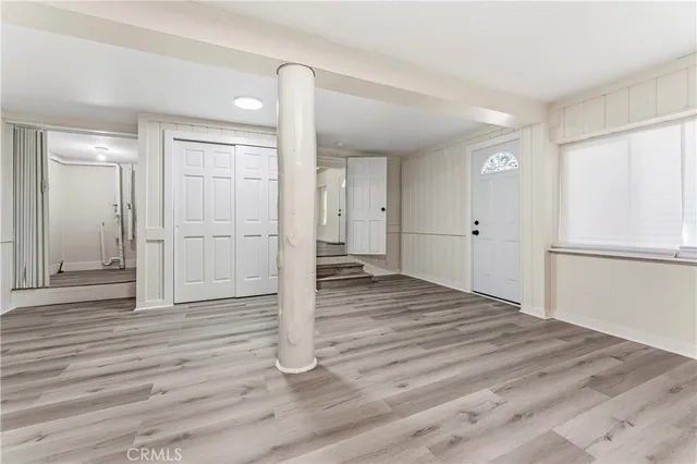 a view empty room with wooden floor