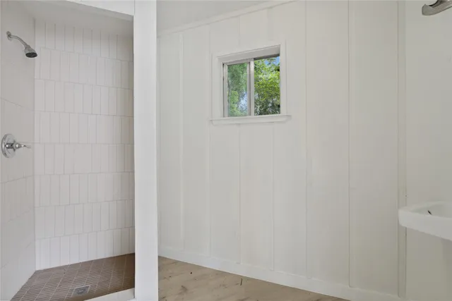 a view of a city and green space