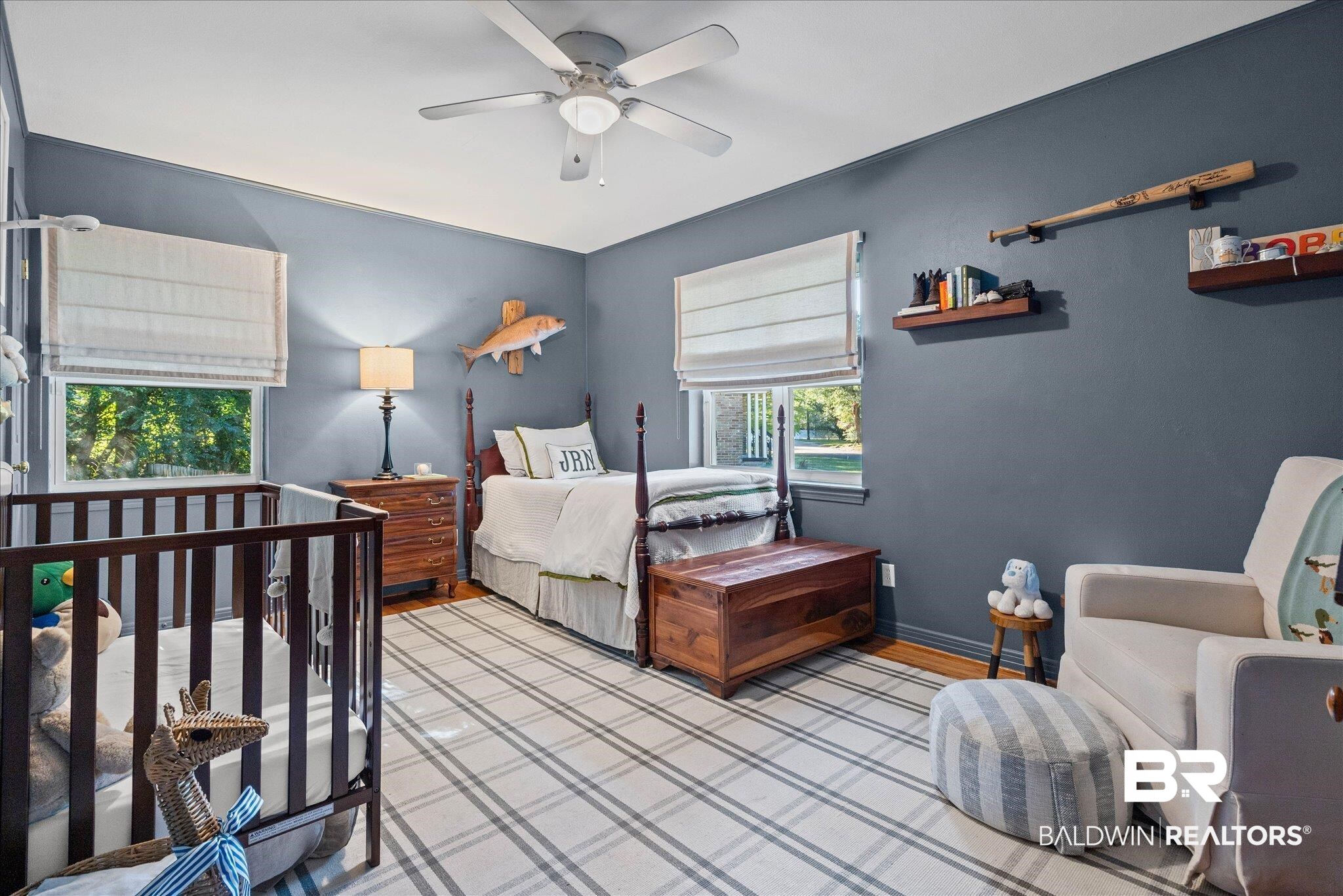 2103 Upham Court Mobile, AL 36607 - Photo 14 of 22 Bedroom with wood finished floors and a ceiling fan
