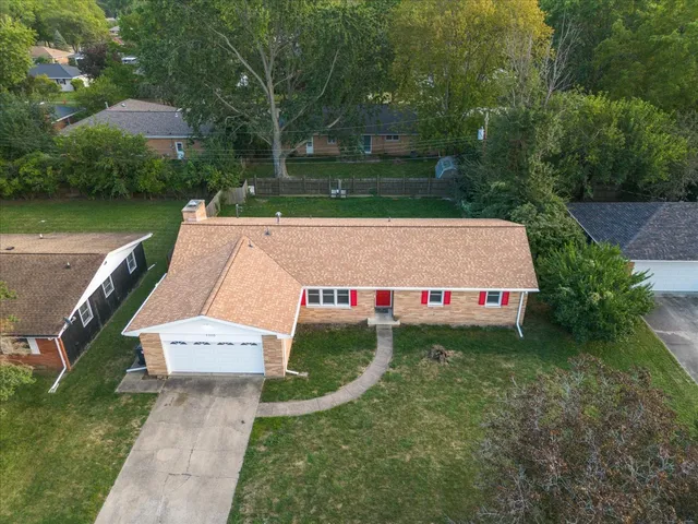 an aerial view of a house