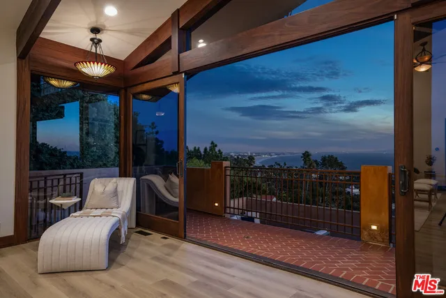 a view of a city from a balcony