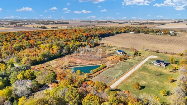 a view of a swimming pool from a window