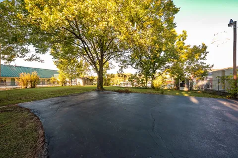 a view of road and yard