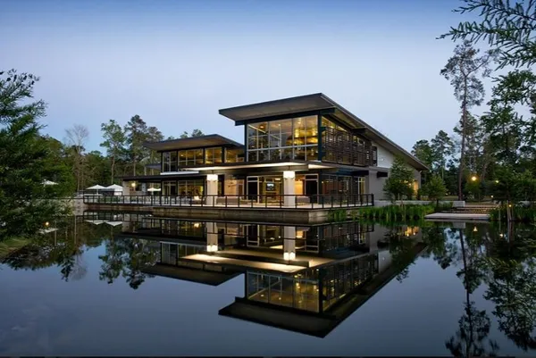 a view of a house with roof deck